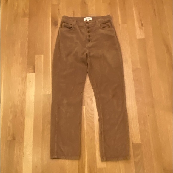 Reformation Cynthia Button Fly High Rise Tan Corduroy Pants / Womens Size 27 - Picture 1 of 14